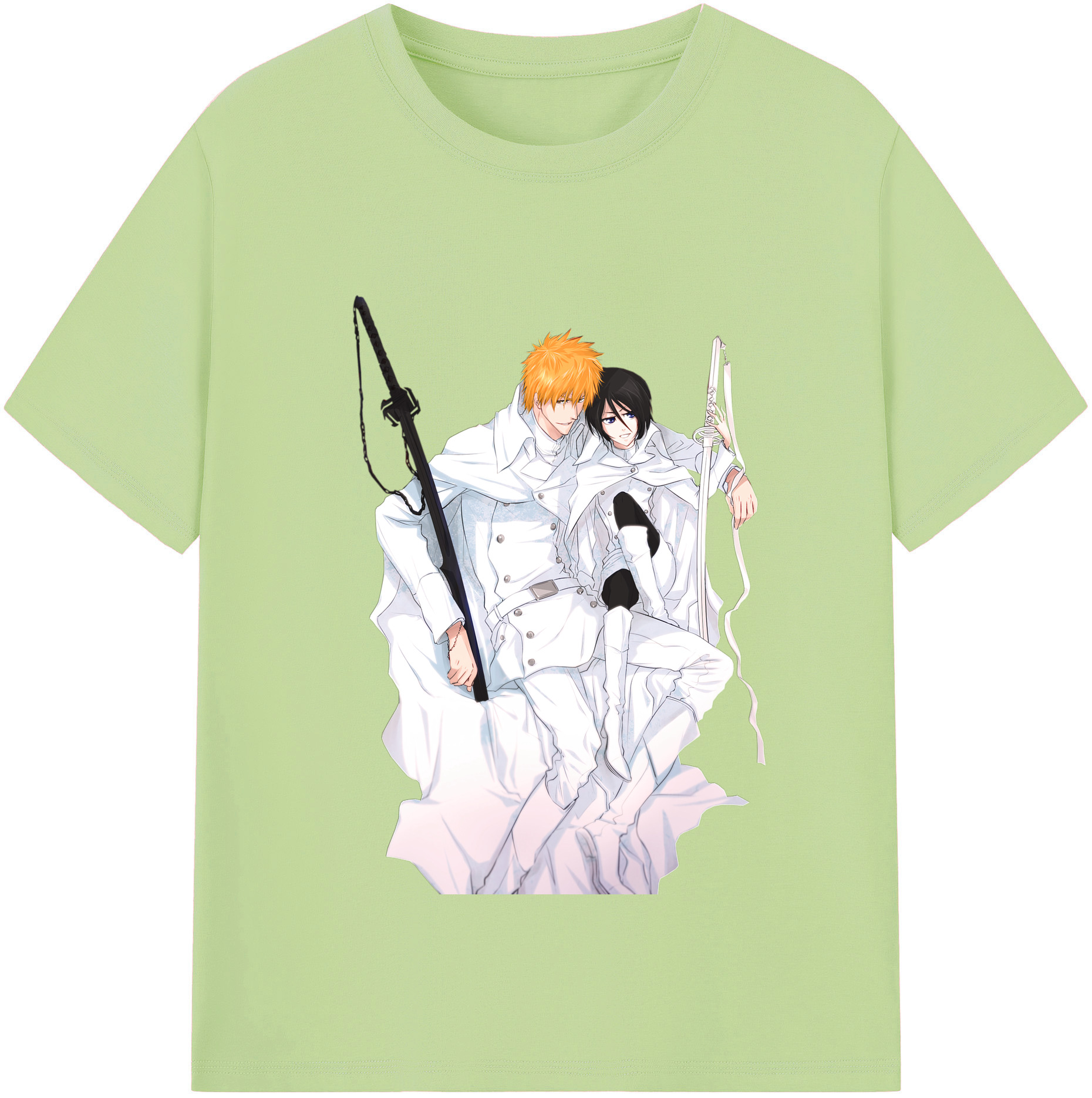 （画像用） ブリーチ 黒崎一護（くろさき いちご）BLEACH Kurosaki Ichigo 綿100％半袖Tシャツ（フロントプリント）